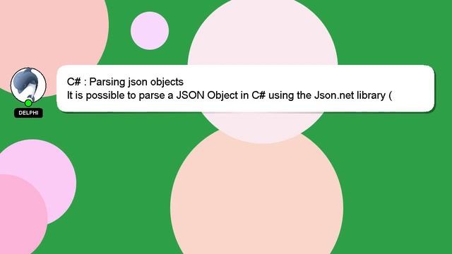 C# : Parsing json objects смотреть онлайн