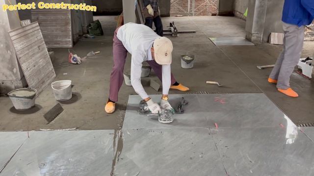 Construction And Installation Of Luxurious Ceramic Tiles For The Living Room Floor Using A Vibrator смотреть онлайн