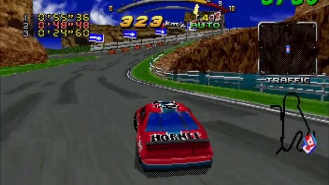 Daytona USA: Dinosaur Canyon (Championship Circuit Edition Gameplay) (Sega Saturn PAL 50Hz, Real HW смотреть онлайн