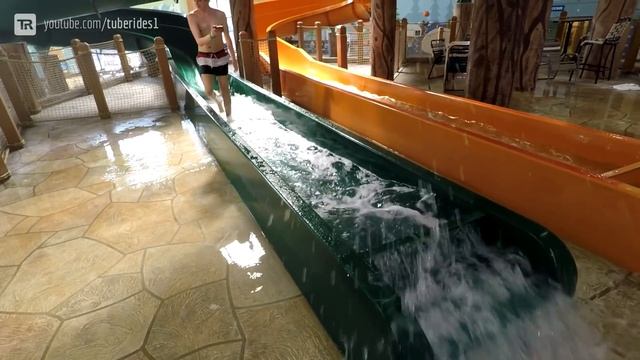 Great Wolf Lodge Poconos - Totem Towers | Green Waterslide Onride POV смотреть онлайн