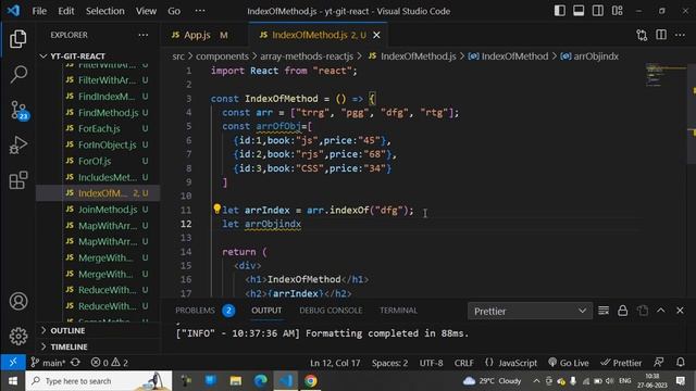 Part-46: indexOf() method with array or array of objects uses in react js. #subscribe #reactjs смотреть онлайн