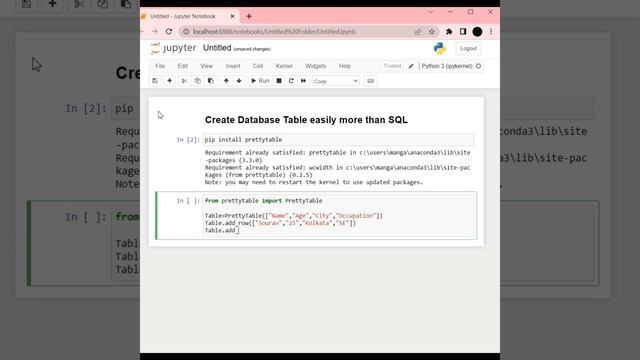 Create Database Table easily more than SQL using Python in Jupiter смотреть онлайн