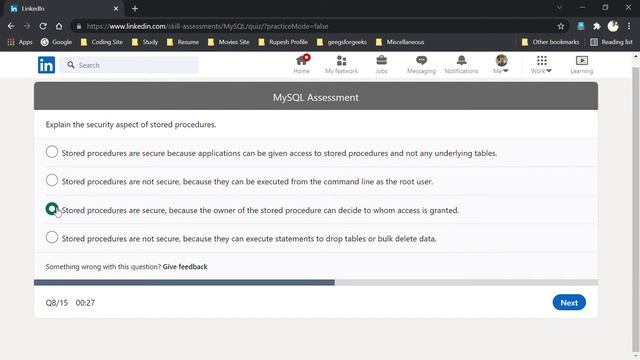 MYSQL LinkedIn skill assessment quizzes june 2021 | Rupesh Kashyap смотреть онлайн