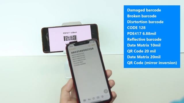 2D Phone Back Clip Bluetooth Barcode Scanner Portable Barcode Reader Data Matrix Code 1D 2D QR Scan смотреть онлайн