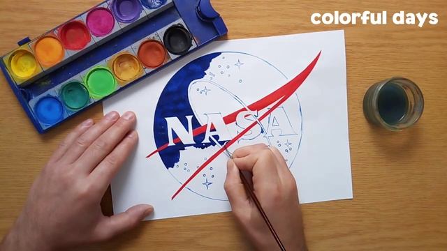 How to draw a NASA logo смотреть онлайн