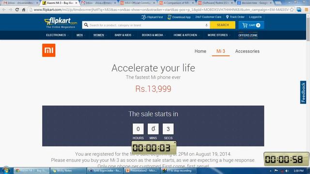 Xiaomi MI3 Again within 2.32sec..20000 sold..I have Add to my cart on 19th August 2014 смотреть онлайн