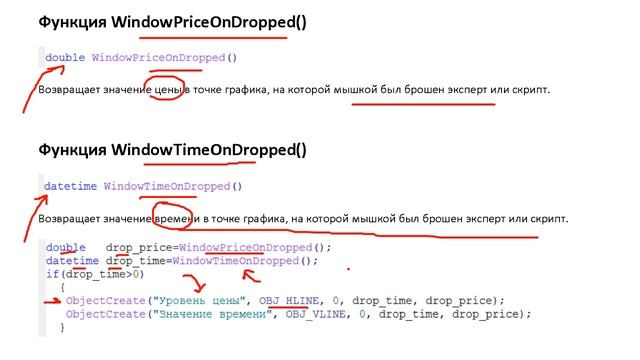 Функции работы с графиками и пример кода (MQL4) смотреть онлайн