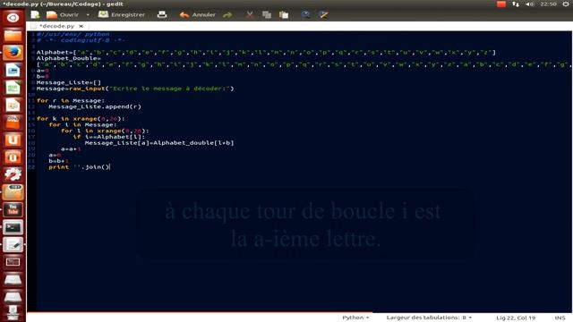 Chiffrement de César, partie 2: Décoder en Python. смотреть онлайн