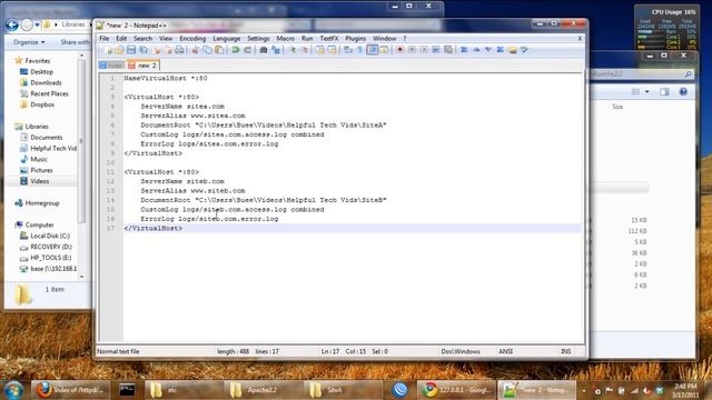 Virtual Web Hosting with Apache on Windows Part 1 смотреть онлайн