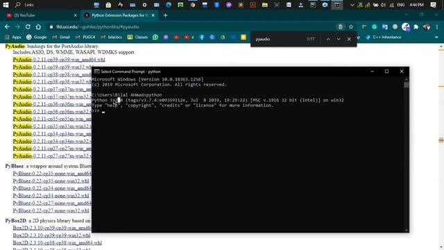 how to install PyAudio using .whl file || solved 100% Python смотреть онлайн
