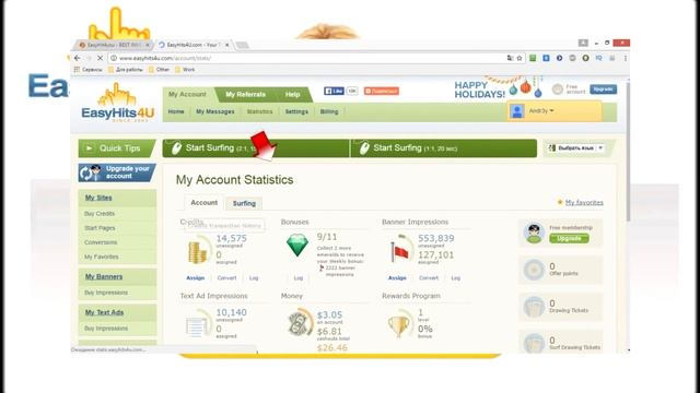 Пошаговая инструкция работы на EasyHits4U. БЕСПЛАТНО получить посетителей на свой сайт. смотреть онлайн