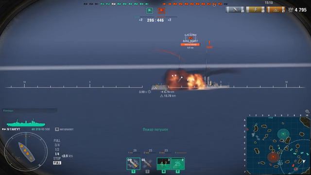 Линкор Гангут.Морской бой-3.Игра World Of Warships смотреть онлайн