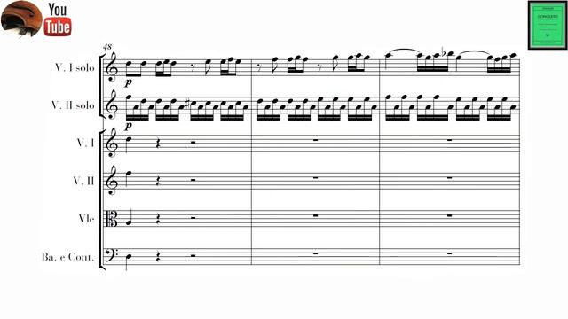 Vivaldi - Concerto for 2 Violins, in A minor, 1st movement | Piano and Harpsichord Accompaniment смотреть онлайн