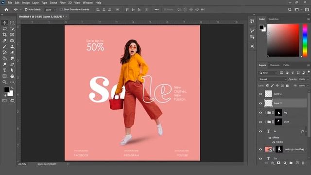 How To Design Modern Fashion GIF(Animation) Instagram Feed In Photoshop #Photoshop#instagram#GIF