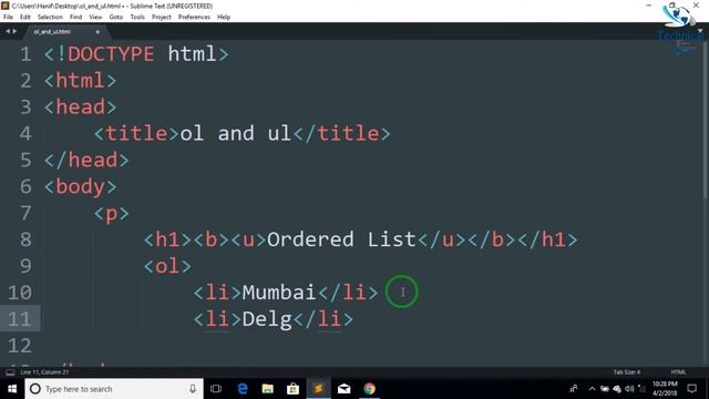 Part-05 | HTML Tutorial | Ordered List | Unordered List(ol and ul) смотреть онлайн