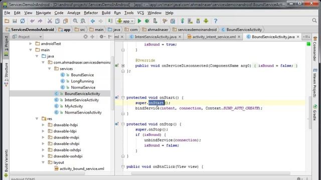 services in android part9 Bound Service ,play music in background смотреть онлайн