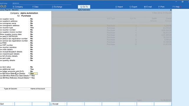 Tally Add On : Display Bill Wise Reference Details in Columnar Register in TallyPrime software. смотреть онлайн