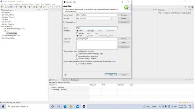 Hello World Program In JAVA Language||How to create a project , package and a new class in Eclipse. смотреть онлайн