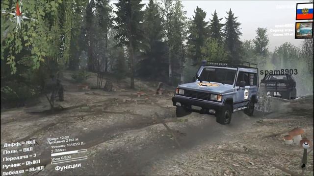 Сетевой заезд Spintires #14. УАЗ-Симбир против Chevrolet Suburban смотреть онлайн
