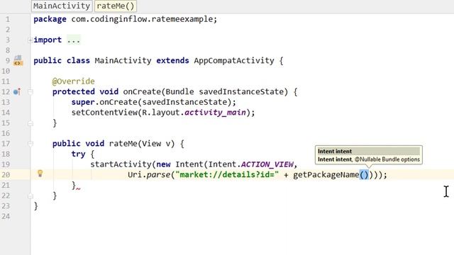 Open Playstore Page Programmatically (Rate Me Button) - Android Studio Tutorial смотреть онлайн