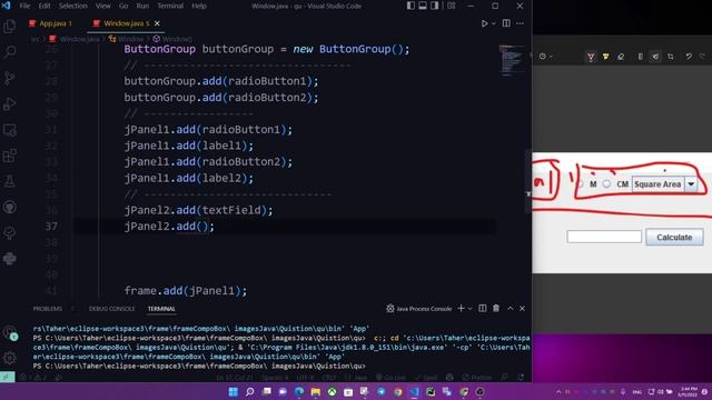 GUI in Java example смотреть онлайн