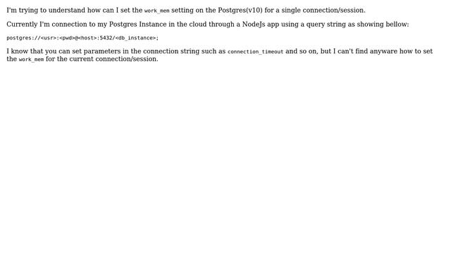 Databases: Working memory on the connection string for postgres instance смотреть онлайн