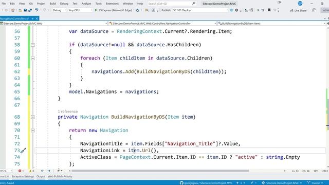 Part 26: Build Header Navigation using Data source approach | Sitecore XP for Beginners смотреть онлайн