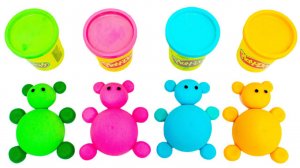 Мишки из Пластилина Плей До Учить Цвета с игрушками МиМиМишки Маша и Медведь Смешарики