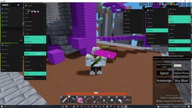 [UPDATED] ROBLOX | Bedwars Script GUI / Hack | Kill Aura | Instant Bed Breaker | *PASTEBIN 2021* смотреть онлайн