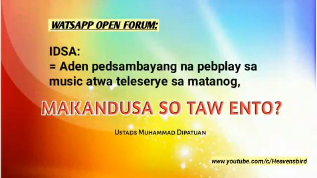 Aden pedsambayang na pebplay sa music atwa drama sa matanog, Makandusa? Π Muhammad Dipatuan смотреть онлайн