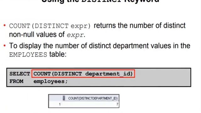 COUNT Function, DISTINCT Keyword: SQL Tutorial 56 смотреть онлайн