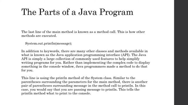 Parts of a Java Program смотреть онлайн