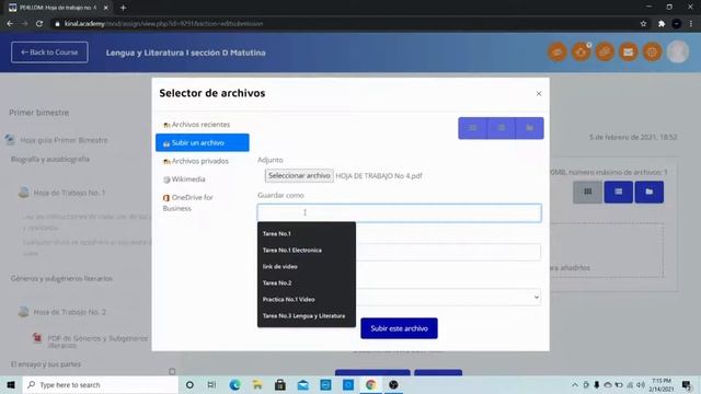 Como enviar tareas por Kinal Academy смотреть онлайн