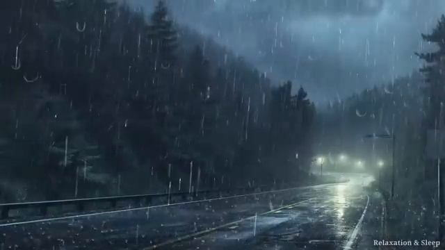 Entro 15minuti ti addormenterai con forti piogge, forte vento su una strada tranquilla nella forest смотреть онлайн