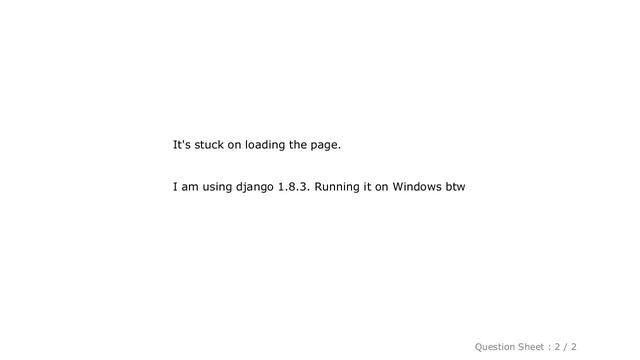 Django : Django runserver does not respond when opened in the browser смотреть онлайн