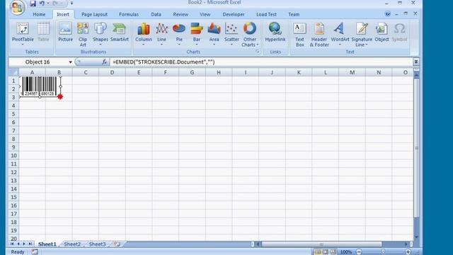 Create Barcode in Excel 2007 with StrokeScribe Active Document смотреть онлайн