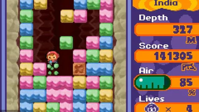 Mr Driller 2 (Susumu Easy 500m Gameplay) [GBA] смотреть онлайн