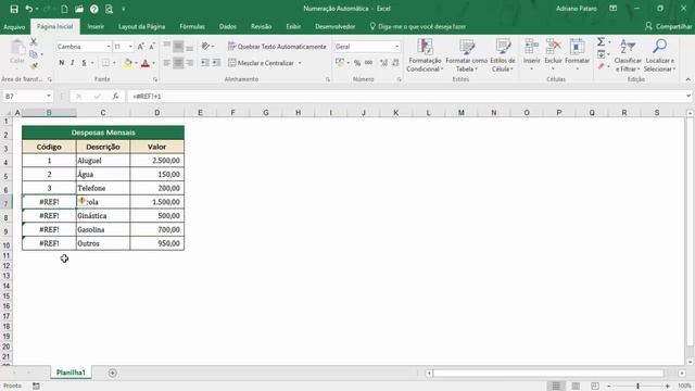 Numeração Sequencial com Fórmula Nomeada смотреть онлайн