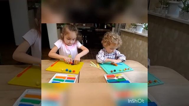 Лепка. Садаф и Селим учатся лепить гусеницу