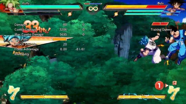 DRAGON BALL FighterZ Kefla Combo lvl 1 to LVL 3 no spark смотреть онлайн
