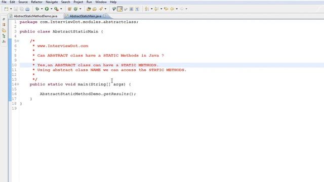IN JAVA CAN ABSTRACT CLASS HAVE STATIC METHODS DEMO смотреть онлайн