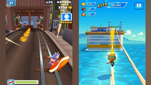 Subway Surf vs Talking Tom Hero Dash - Super Ginger - Gameplay (iOS, Android) - Tom Games смотреть онлайн