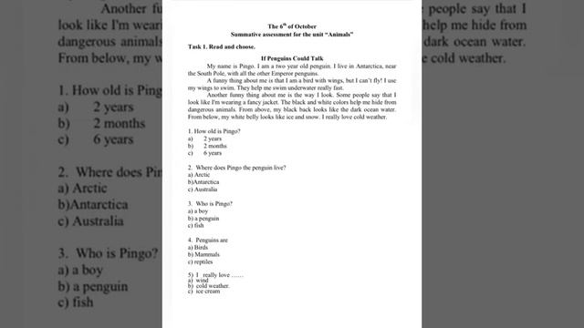 Summative assessment for the unit animals. Smiles 3 grade. БЖБ 3 класс смотреть онлайн