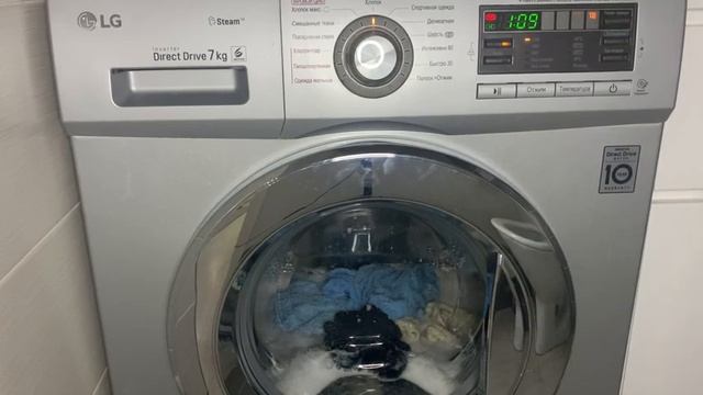 Стирка на LG стирка полотенец Хлопок 95 1200 об/мин суперполоскание Часть 1