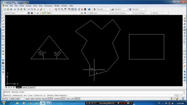 AutoCad 2007 Measure Angle смотреть онлайн