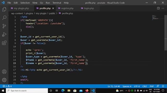 Custom Profile Page - WordPress Custom Plugin Development 2021 in Hindi (Part - 14) смотреть онлайн
