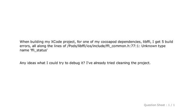 iOS : Build error: "Unknown type name 'ffi_cif'" смотреть онлайн