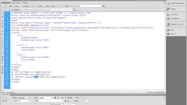 jQuery Eğitim, jQuery ve CSS Class'ları ile çalışmak Dersi смотреть онлайн