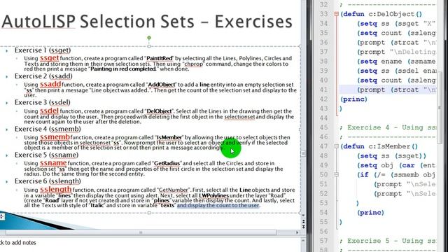 AutoLISP - Selection Sets Exercises - Solutions смотреть онлайн