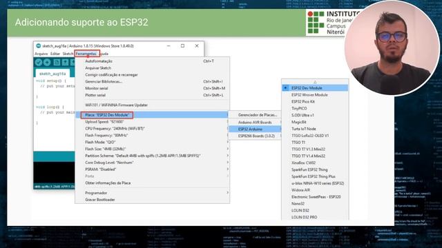 Instalação do Arduino IDE com suporte ao ESP32 смотреть онлайн